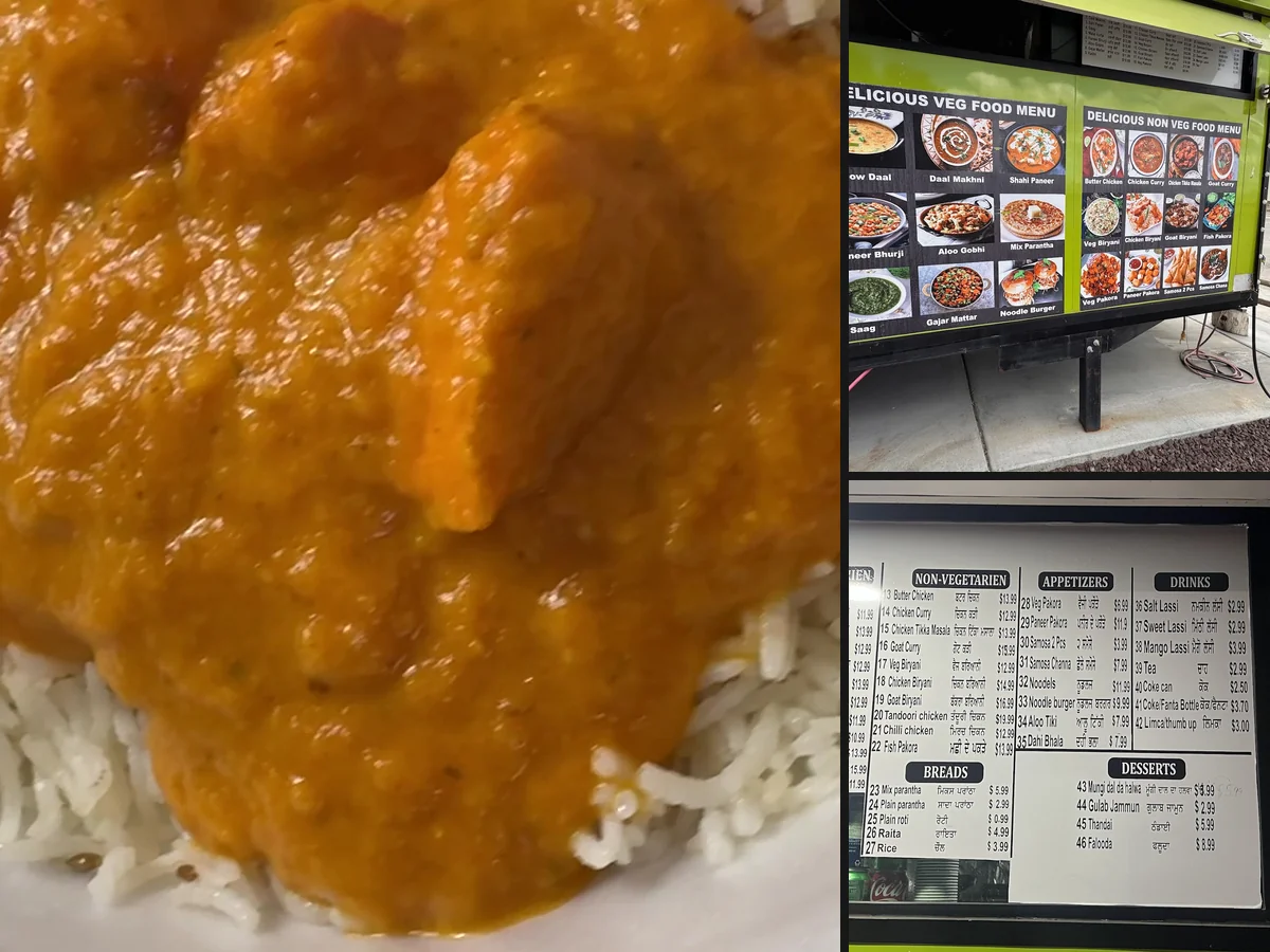 Punjabi dishes served in a casual dining space.