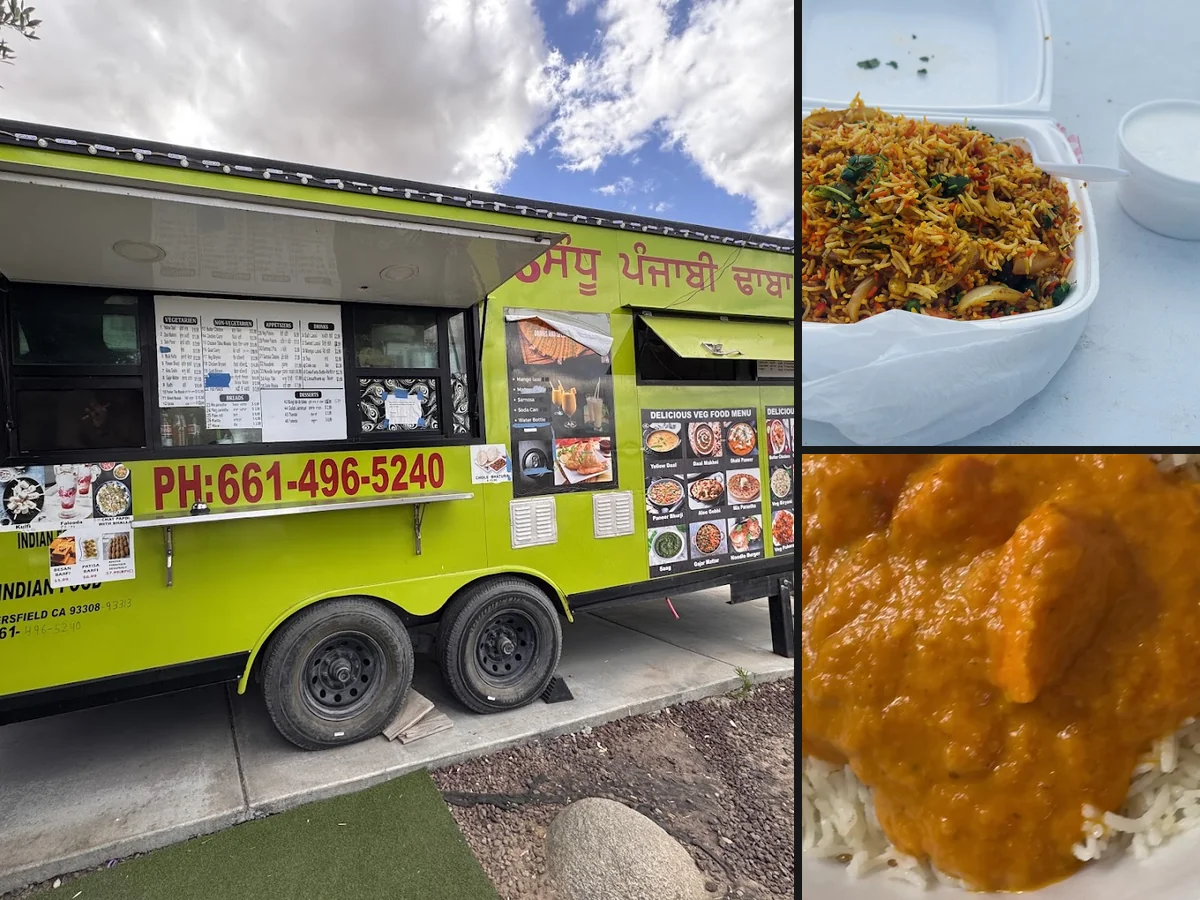 Punjabi dishes served in a casual dining space.